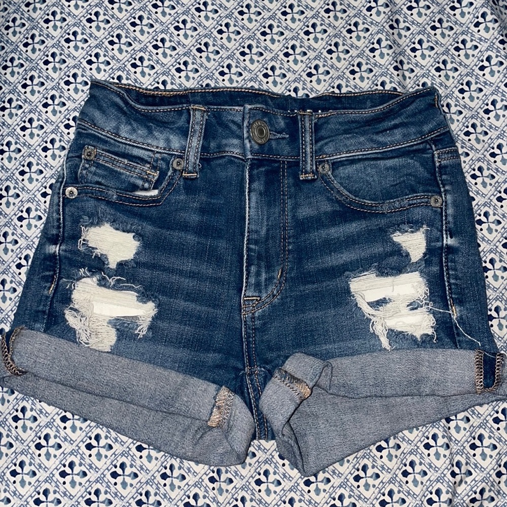 American Eagle Hi-Rise Shortie Shorts Size: 0